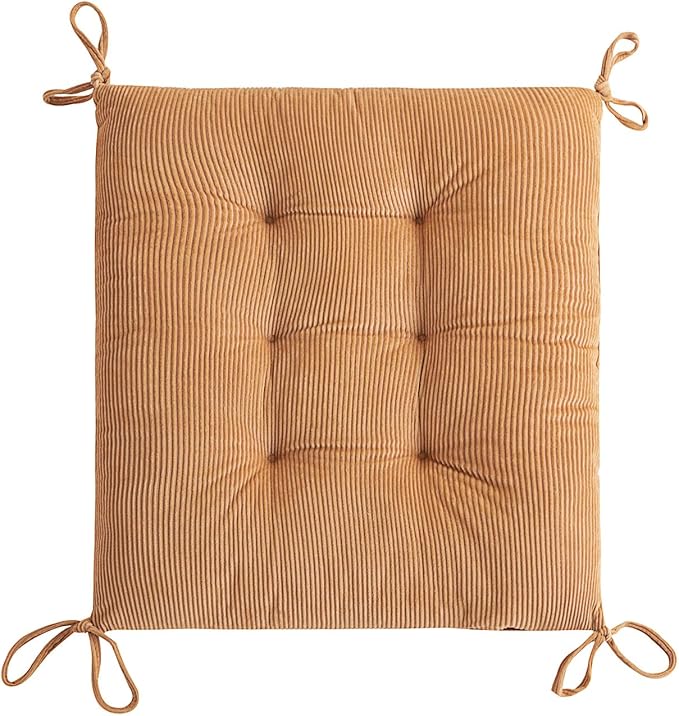 Outdoor Patio Cushion, Rocking Chair Cushion, Tufted Pads, Set of Upper and Lower with Ties Pack of 2 (2 Sets) - Back 20"×17", Seat 17"×17" (Khaki)