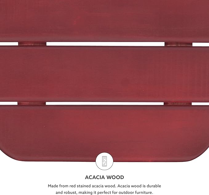 Linon Adirondack End, Red Table, 18.11 x 18.5 x 18.11