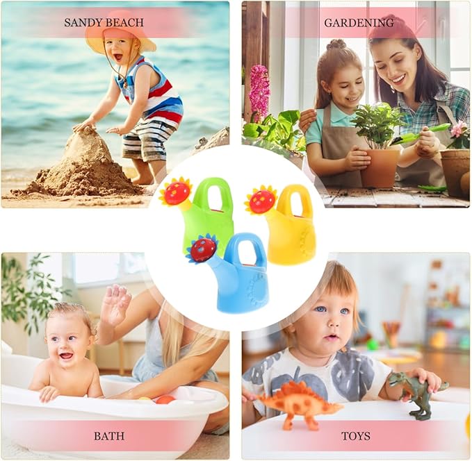 STOBOK 3Pcs Kids Watering Can, Chicken Watering Cans Bath Toy Kids Gardening Outdoor Toys Water Play Set for Toddlers (Random Color)