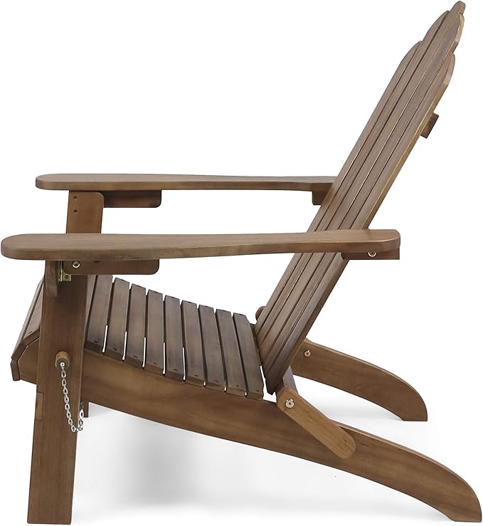 Christopher Knight Home Cara Outdoor Foldable Acacia Wood Adirondack Chair, Dark Brown Finish