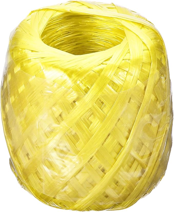 PATIKIL 180m/590Ft Polyester Nylon Plastic Rope, Twine Household Bundles Ropes Roll for Gardening Packing Crafting DIY, Yellow