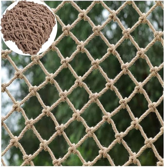 KACQIHTU Hemp Rope Net Kids Climbing Safety Net Child Safety Rope Netting Balcony Stairs Fence Garden Playground Protection Net Indoor & Outdoor Decor Rope Net