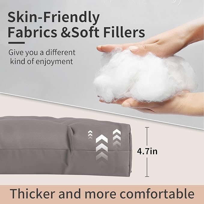 Adirondack Chair Cushions Set of 2, High Back Patio Chair Cushions 48 x 19.7 x 4.7 Inch, Indoor/Outdoor Thickened Rocking Chair Cushion, Fade-Resistant & Waterproof (Grey)