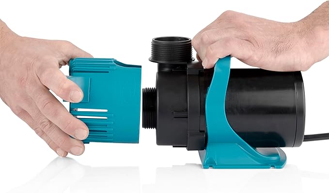 Alpine Corporation 5600 GPH Vortex Submersible Water Pump 20 Ft Cord for Ponds, Fountains and Water Circulations, Quiet Operation Vertical/Horizontal, 22.5 Ft Lift 324 Watts, Black/Teal
