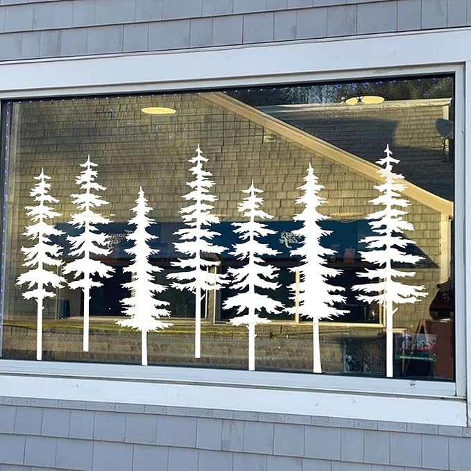 Large Stencils for Painting on Wood Fence Giant Wall Stencils Reusable Templates for Garden Fence Window Wall Furniture Mural (Pine Tree)