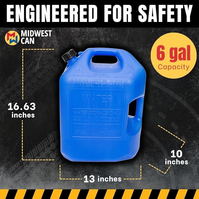 Midwest Can Company 6 Gal Blue Wtr Can 6700