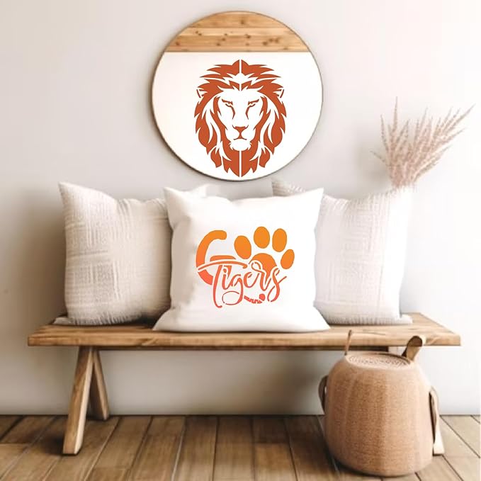 yhslmh Lion Tiger Stencils for Painting on Wood Reusable Animal Spray Paint Stencil for Kids Crafts Canvas Furniture Wall Drawing Card Making Pattern Decorative (Lion Tiger)