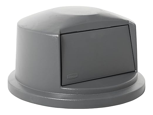 Rubbermaid Commercial Products Heavy-Duty BRUTE Dome Swing Top Door Lid Plastic Gray Compatible with the 32-Gallon Waste/Utility Containers