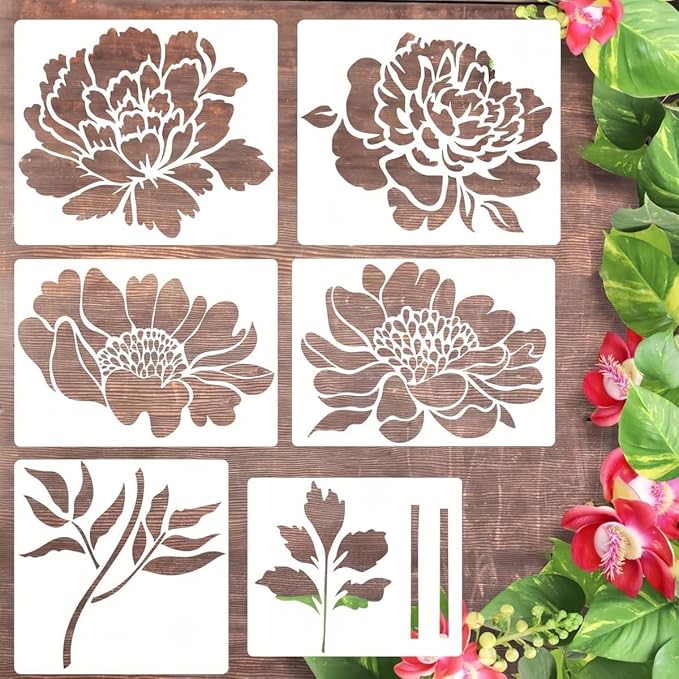 Garden Fence Large Flower Stencils - Reusable Floral Stencil DIY Decoration for Painting on Wood Walls Pattern, Jumbo Sunflower Yard Spray Paint Big Crafts Floor Stencils (B)