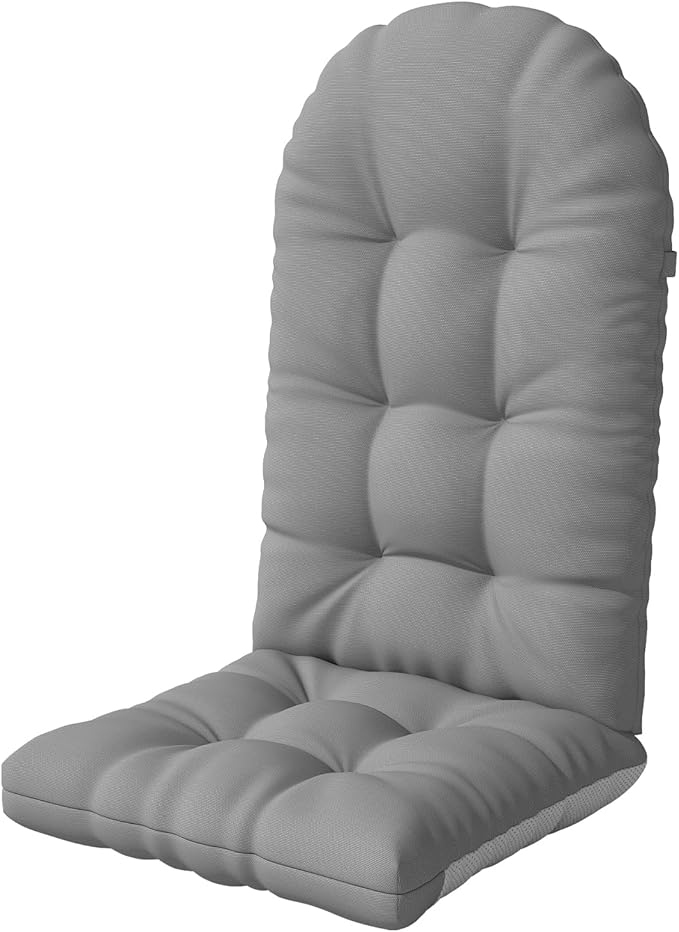 Adirondack Chair Cushion, Thickened High Back Patio Cushions with Ties and Non-Slip Bottom, Water-Resistant and UV-Protected Patio Chair Cushion for Indoor and Outdoor, Grey