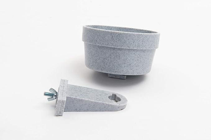 Lixit Quick Lock Removable Cage Bowls for Rabbits, Guinea Pigs, Gerbils, Ferrets, Dogs, Cats, Birds, and Other Small Animals - Made in USA (Gray, 20 Ounce)