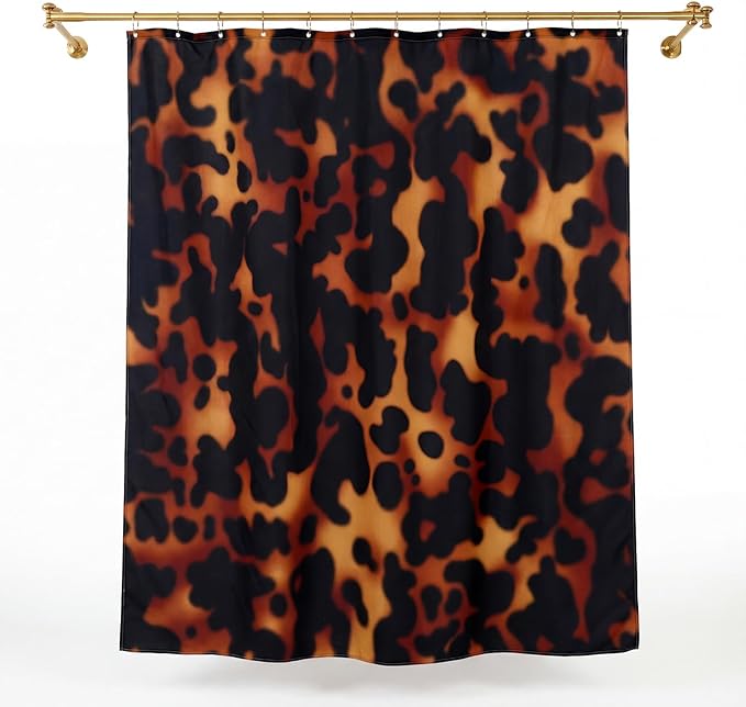 71" x 74" Tortoise Shell Shower Curtain Tortoiseshell Print Polyester Shower Curtain Waterproof Fabric Bath Curtains for Home Bathroom Kitchen Decor
