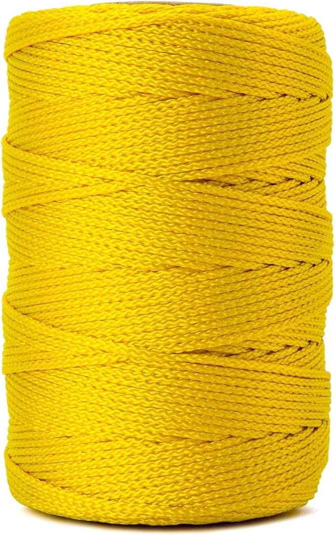HONGDA Nylon Twine, 500 Feet #18 Braided Nylon Mason line String Perfect for Masonry Jobs and for The Layout of General Construction, Gardening, DIY Project, Yellow