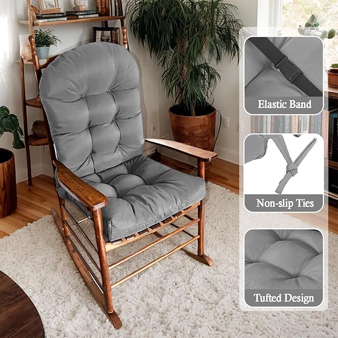 Adirondack Chair Cushion, Thick Indoor/Outdoor Rocking Chair Cushion with High Elasticity PP Cotton Water-Resistant Patio Furniture Cushions High Back Seat Pads for Porch Yard Lawn Chairs 44x19x4