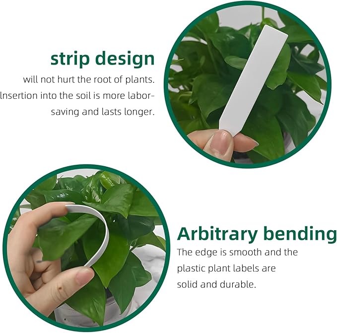 100Pcs 4 Inch Plant Labels,Plastic Waterproof Nursery Stake Tags for Potted Plants (Multicolor) (SZ-BC210YC)
