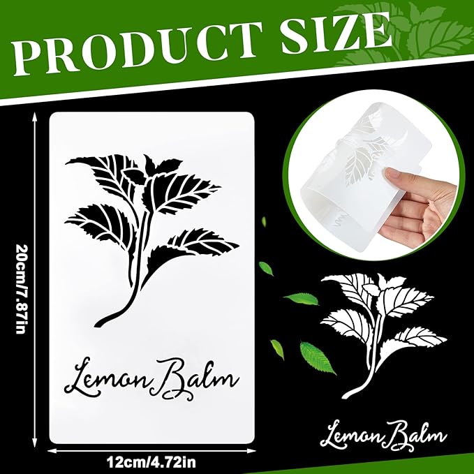 Jecery 20 Pcs Herb Stencils for Craft Painting on Wood Reusable DIY Craft Paint Template Herb Botanical Leaf Garden Kitchen Plant Stencils for Art Scrapbook Wall(7.87 x 4.72 Inches)