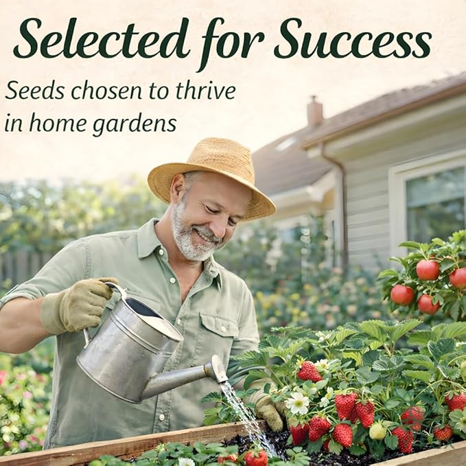 Fruit Seeds Variety Pack for Planting – Strawberry Seeds, Raspberry Seeds, BlackBerry Seeds, Kiwi Seeds for Planting & Apple Tree Seeds – Home Garden Seed Pack