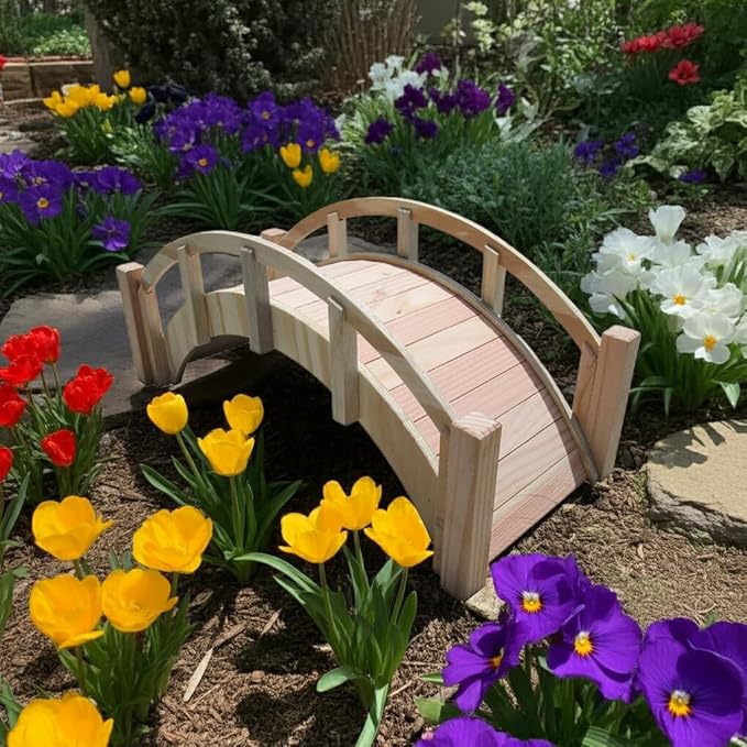 SamsGazebos Miniature Japanese Wood Garden Bridge 25 Inches Unfinished