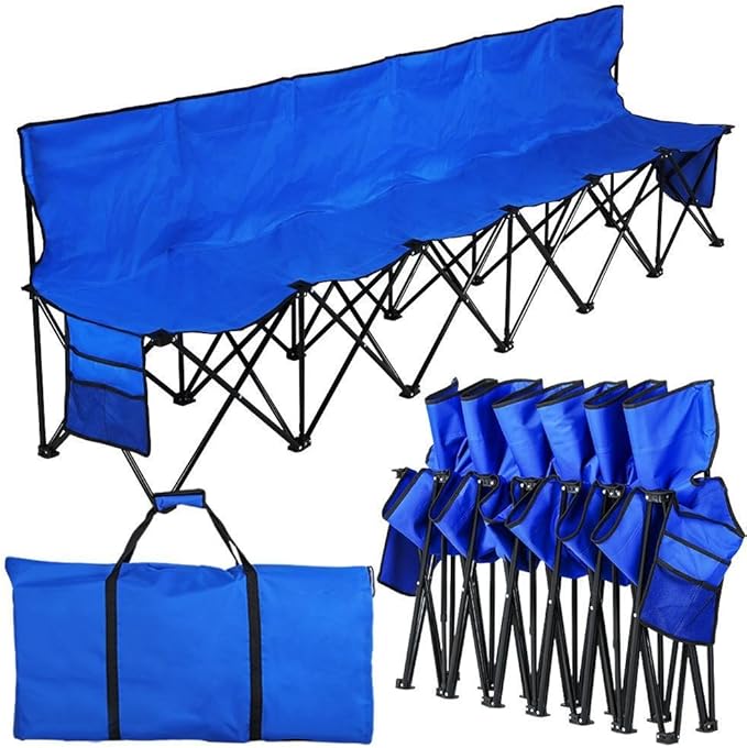 Yaheetech Foldable Sideline Bench 600D Oxford Double Layer Fabric