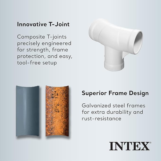 INTEX 26791EH Prism Frame Premium Rectangular Above Ground Swimming Pool Set: 16ft x 8ft x 42in – Complete Set Includes 1000 GPH Cartridge Filter Pump