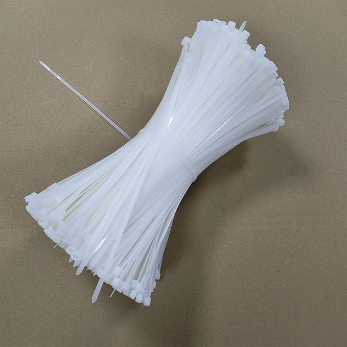 Zip Ties 1000 pcs 12 inch Cable Zip Ties Heavy Duty, Premium Plastic Wire Ties with 50 LBS Tensile Strength, UV Resistant Cable Ties, Self-Locking White Nylon Tie Straps (12 inch 1000 pcs, White)