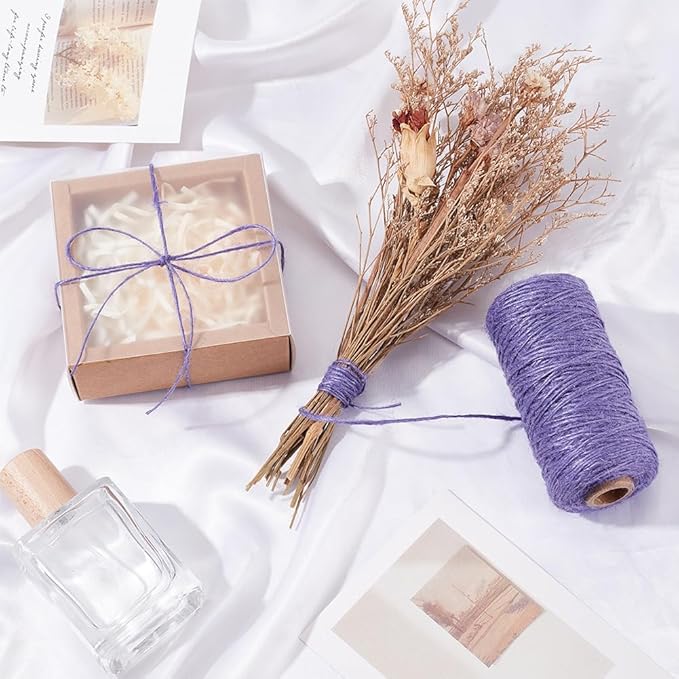 328 Feet/100M 1mm Thin Twine String Jute Cord Garden Rope Hemp Cord 1 Ply Craft Jewelry Beading Cord Thread for Bracelets Braiding Gift Wrapping Art Decor Gardening Climbing Plant Crafts