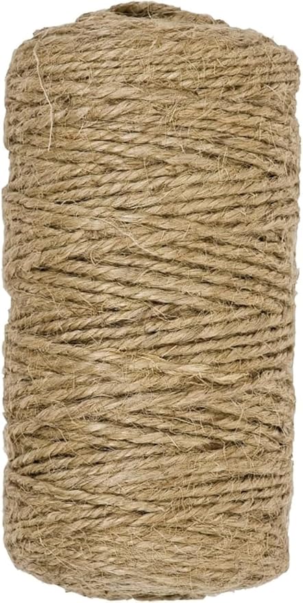 Rocky Mountain Goods Jute Twine 3mm 200 ft - Strong Soft Natural Fiber Brown Jute for Plants, Gardening, Crafts, Macrame, Picture Hanging, Gifts, Crochet, Tomatoes - Garden Twine - Brown Rope Tie