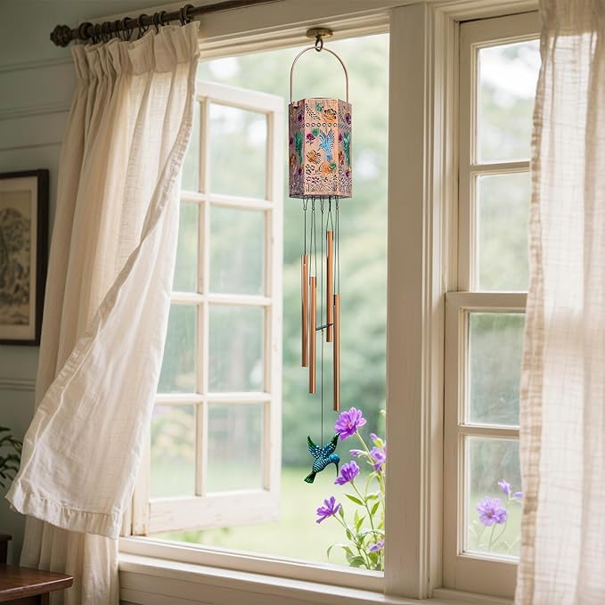 for Women - Metal Hummingbird Wind Chimes for Mom Grandma Wife, Patio, Garden, Porch, Balcony, Outdoor Hanging Decor