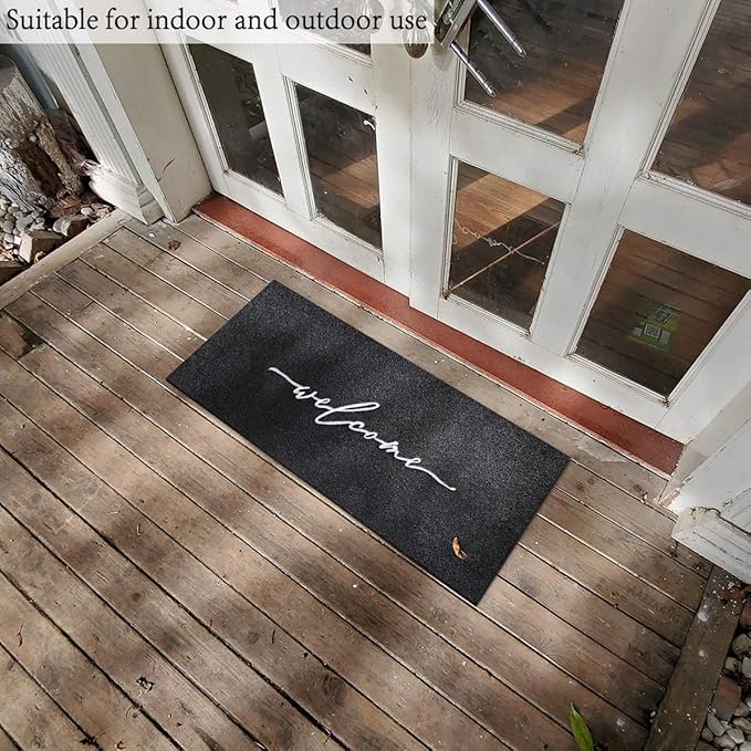 AAZZKANG Welcome Mats for Front Door Extra Large 18"x48" Outdoor with Non Slip Rubber Backing Easy to Clean Indoor Doormat for Entrance Outside Inside
