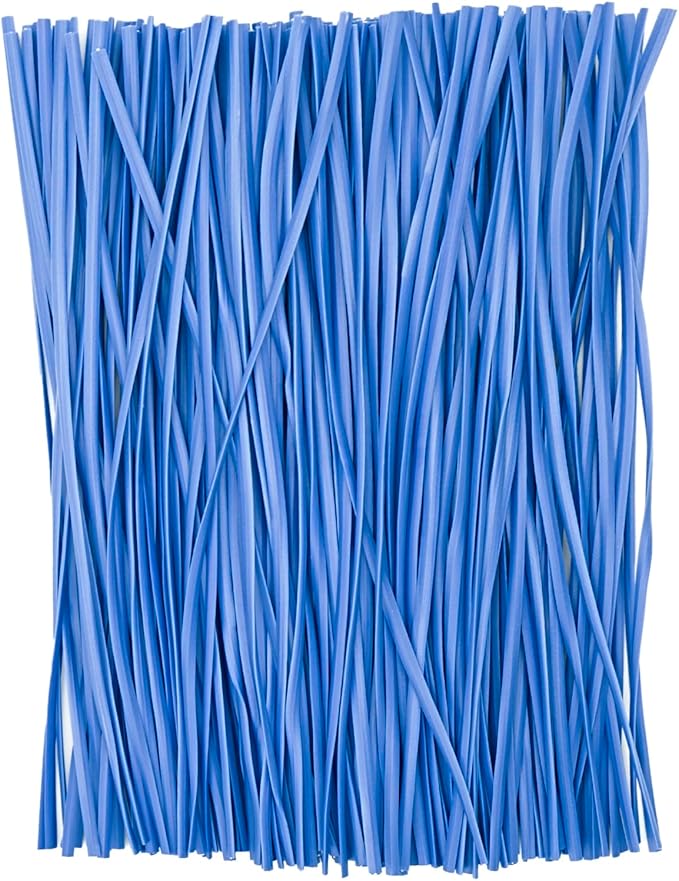 Blue Plastic Twist Ties Bulk, 6 Inch Reusable Twist Ties Garden Ties for Plants, 500 Pcs Metallic Twist Ties for Bread Bags, Vines and Wrapping Cords, Christmas Decor