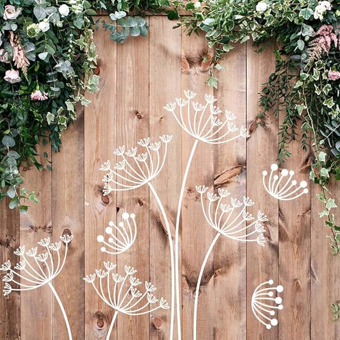 Large Flower Stencils for Fence Dandelion Stencil Floral Stencils for Outside Wood Fence Walls Furniture Fabrics