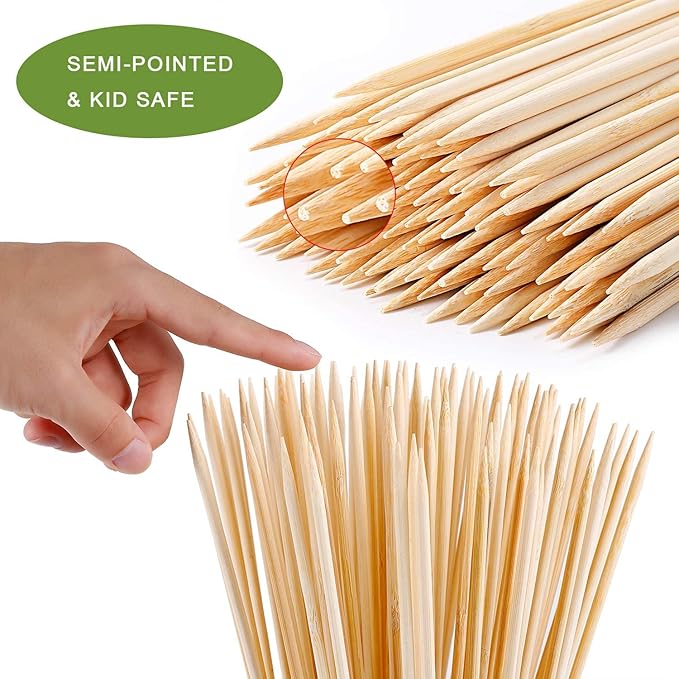 200 PCS Bamboo Marshmallow Roasting Sticks, SMores Skewers for Fire Pit, Extra Long 36 Inch Heavy Duty 5mm Thick Wooden SMores Sticks for Open Fire Pits Roaster Barbecue Hot Dog Camping Kebab Sausage