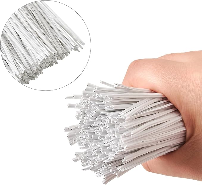 Tangyinrd 300 Pcs 6 inch White Plastic Twist Ties, Cable Ties, for Bags, Gardening Tools