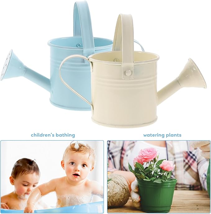 DOITOOL Metal Watering can Small 0.6L Portable Watering Pot with Long Spout for Indoor Outdoor Plants Garden Flowers Kids Watering can