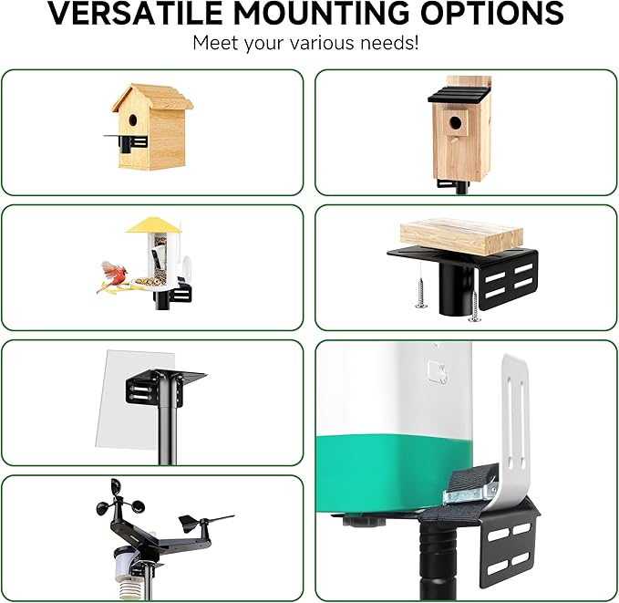 Bird House Pole Stand 79", Dia 1 Inch Smart Bird Feeder Pole, Feeding Station for Outdoors Heavy Duty, Compatible Post Mount