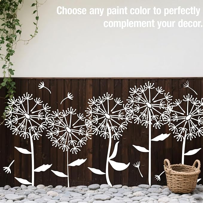 CeeVian Large Flower Stencils for Walls 10 Pieces Floral Templates Drawing Patterns Reusable Flower Stencil Wildflower Stencils for Outdoors Garden Wood Wall Paper Furniture Fabrics DIY Decor