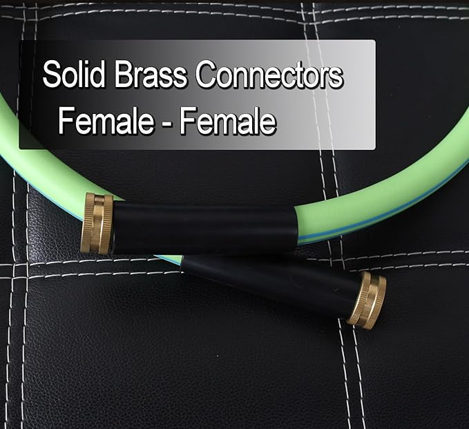 Atlantic Female to Female Heavy Duty Garden Hose 5 ft x 5/8 Inch Green Water Hose Short Connection Leader Hose (5ft)