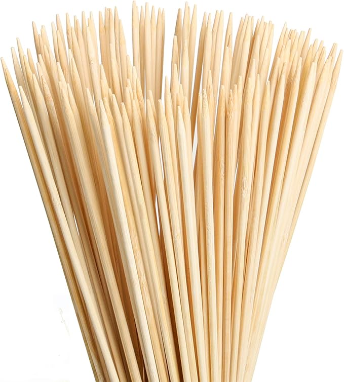 FLYPARTY Bamboo Marshmallow Roasting Sticks with 30 Inch 5mm Thick Extra Long Heavy Duty Wooden Skewers,Roaster Barbecue S'Mores Skewers Hot Dog Forks for Camping,Party,Kebab Sausage(120 Pcs)