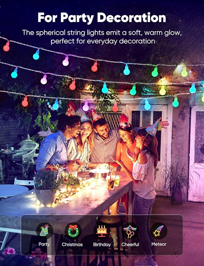 Color Changing Globe String Lights, 33Feet 100 LEDs USB Ball Fairy Lights Plug in with Timer Remote, Christmas Lights for Camping Dorm Party Wedding Indoor Outdoor Decoration (16Color + Multicolor)