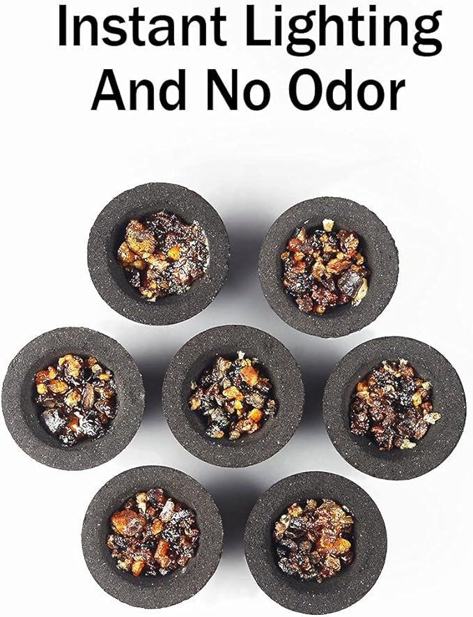 Coal Disks for Incense - Pack of 100 Coal Briquettes - 10 Rolls of 10 Tablets - Quicklighting - Slow Burning