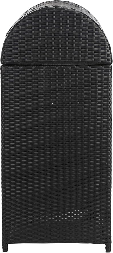 Safavieh Outdoor Collection Serapis Black Wicker Trash Bin