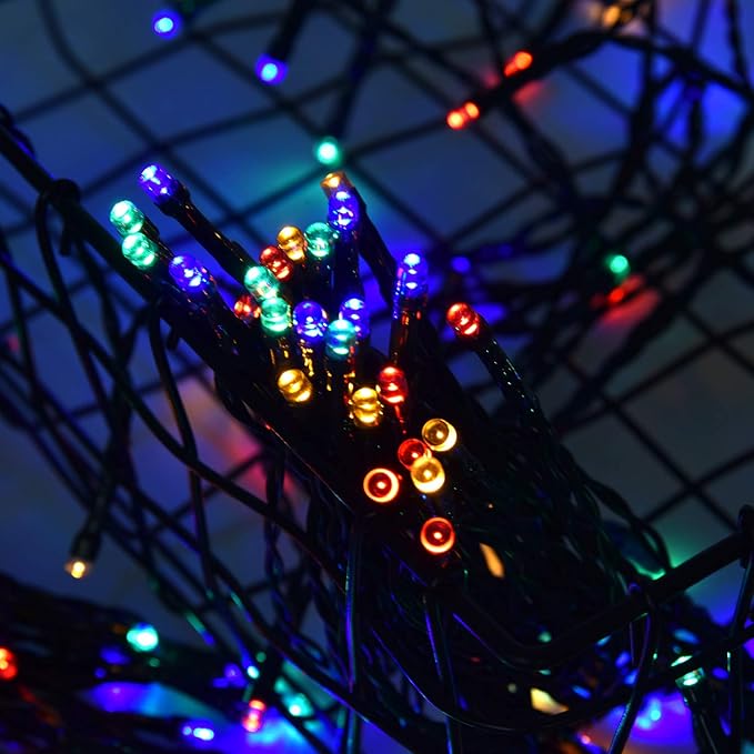 2 Pack 200 LED Solar String Lights, 85.2ft 8 Modes Solar String Lights for Outside, Waterproof and Solar Powered Outdoor String Lights for Holiday Christmas Yard Garden Tree Wedding Party (Multicolor)