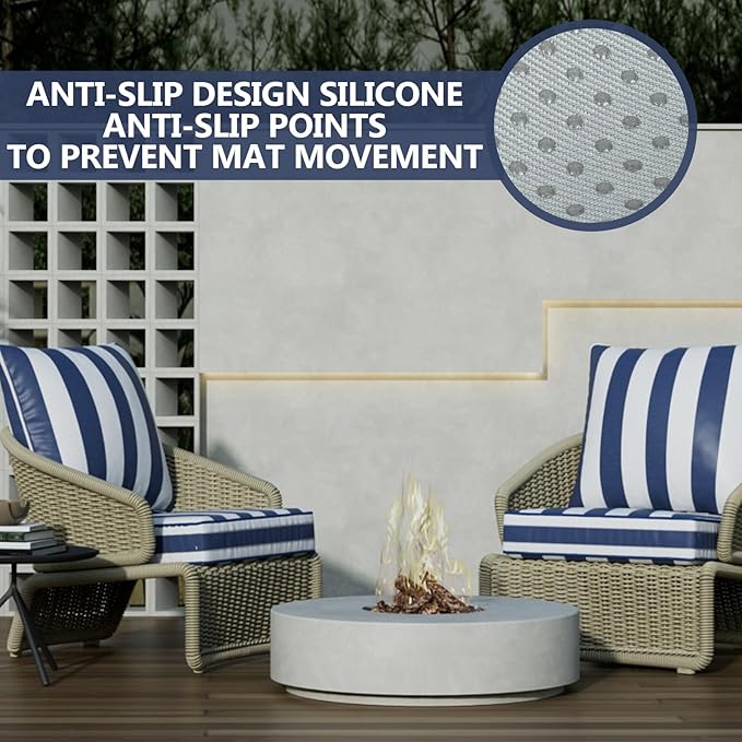 24" x 24" x 6" Outdoor Deep Seat Cushions - Waterproof & Fade Resistant Patio Furniture Replacement Cushions, Non-Slip Outdoor Cushions Fit Loveseats, Couches, Chairs, and Sofas