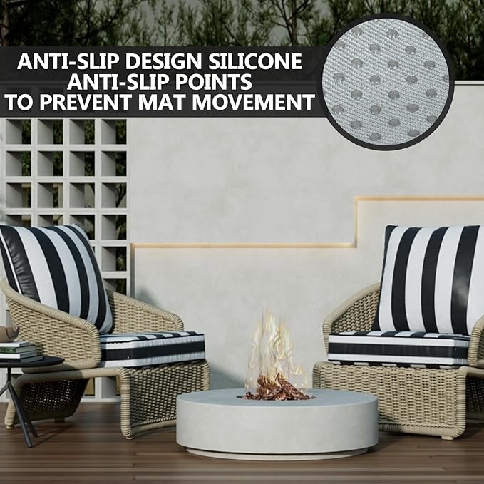 24" x 24" x 6" Outdoor Deep Seat Cushions Set - 6 Set Waterproof & Fade Resistant Patio Furniture Replacement Cushions, Non-Slip Outdoor Cushions Fit Loveseats, Couches, Chairs, and Sofas