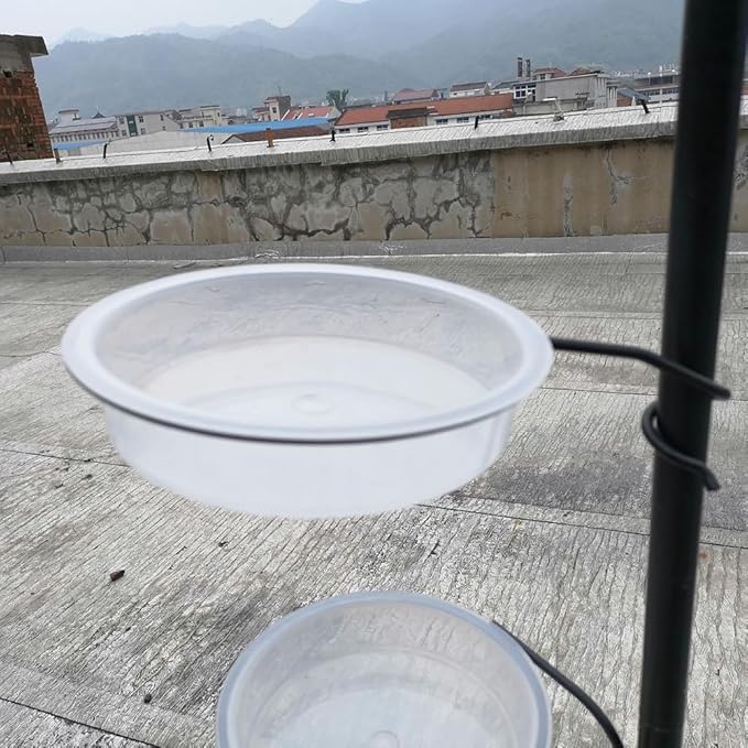 4 Pcs Plastic Bird Feeding Dishes Parrot Food Water Bowls Bird Cage Feeders Bird Bath Tray Wildlife Bird Feeding Station for Small Animals