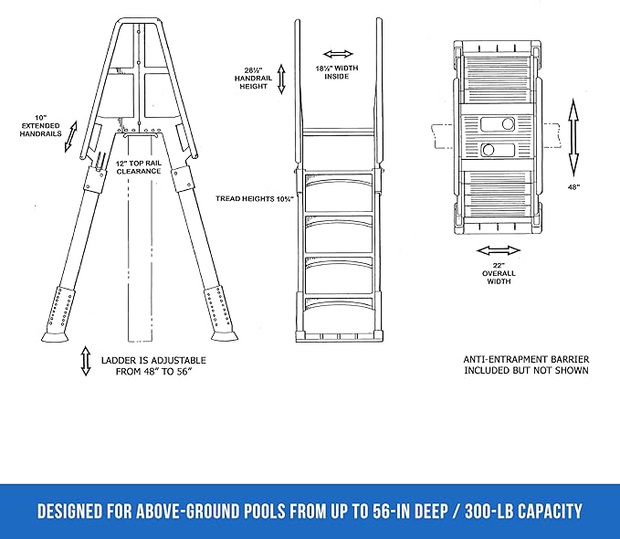 Blue Wave Premium A-Frame Above Ground Pool Ladder - Taupe