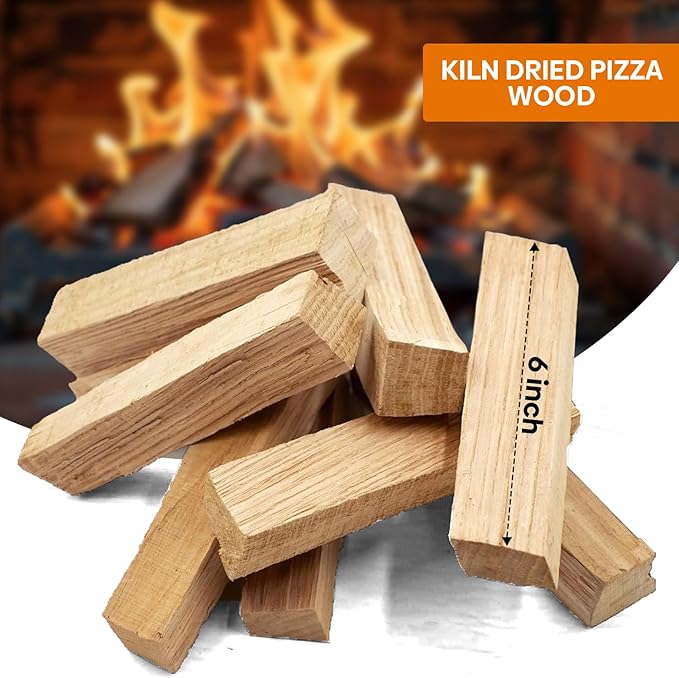 W&E Choice Pizza Oven Wood 6 Inch Mini Logs, 12 lbs Box, Kiln Dried Oak Firewood for Pizza Ovens, Ooni and Gozney, Solo Stove, Long-Lasting Burn for BBQ, Grills and Smokers, Product of USA