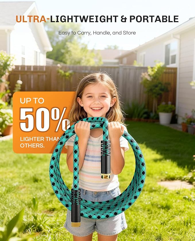 WELLUCK 100 FT Garden Hose - Ultra-Strong 3750D, Flexible Water Hose, Lightweight Non-Expanding hose with 10 Function Sprayer, Leak proof, Pressure Resistant for Yard, Outdoor