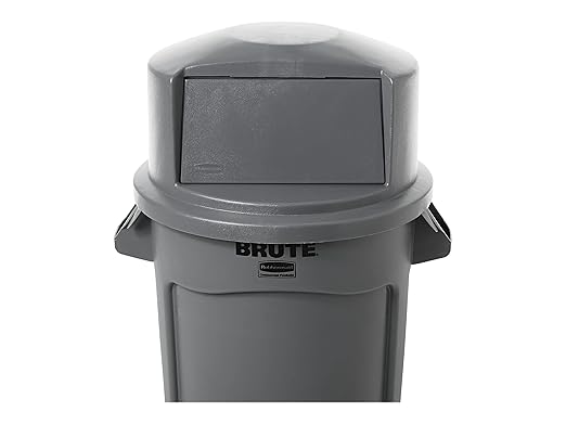Rubbermaid Commercial Products Heavy-Duty BRUTE Dome Swing Top Door Lid Plastic Gray Compatible with the 32-Gallon Waste/Utility Containers