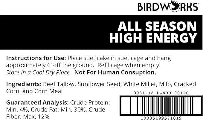 Heath Outdoor Products DDB1-18 All Season High Energy Suet Cake, Case of 18.